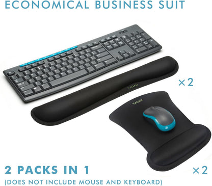 Comfy Mee Premium Memory Foam Keyboard and Mouse Wrist Rest Pads Set- for Comfortable Typing &Wrist Pain Relief (Pack of 2)