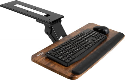 VIVO Adjustable Computer Keyboard & Mouse Platform Tray Ergonomic Under Table Desk Mount Drawer Underdesk Shelf (MOUNT-KB03B)
