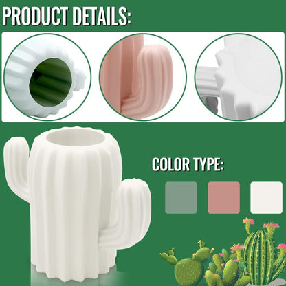 LeonBach 3 Pack Cactus Pen Holders for Desk,Cute Pencil Holders Succulent Pen Cups Cactus Office Classroom Decor Boho Desk Accessories Makeup Brush Holder Toothbrush Holder for Home School Office