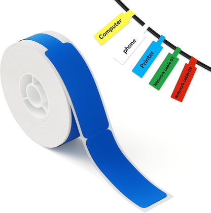 NIIMBOT White Cable Labels Maker Tape for D11/D110/D101 Label Maker, 0.49'' x 4.29''(12.5mm x 109mm), Thermal Label Tape for Home Office Labeling Tape Replacement