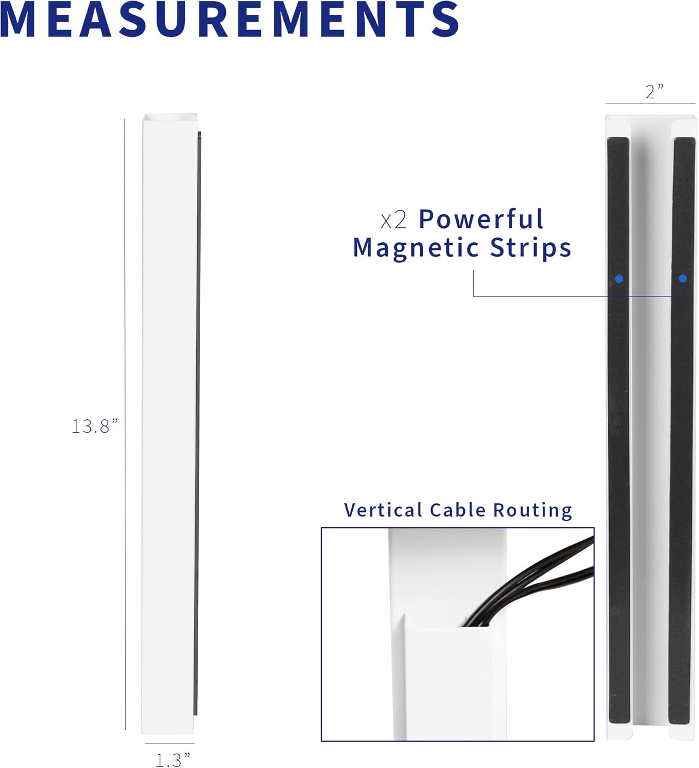 VIVO Steel Magnetic 14 inch Cable Management Channel for Under Desk Leg, No Drill Cord Organizer for Home Office, Black, DESK-AC01-1MB