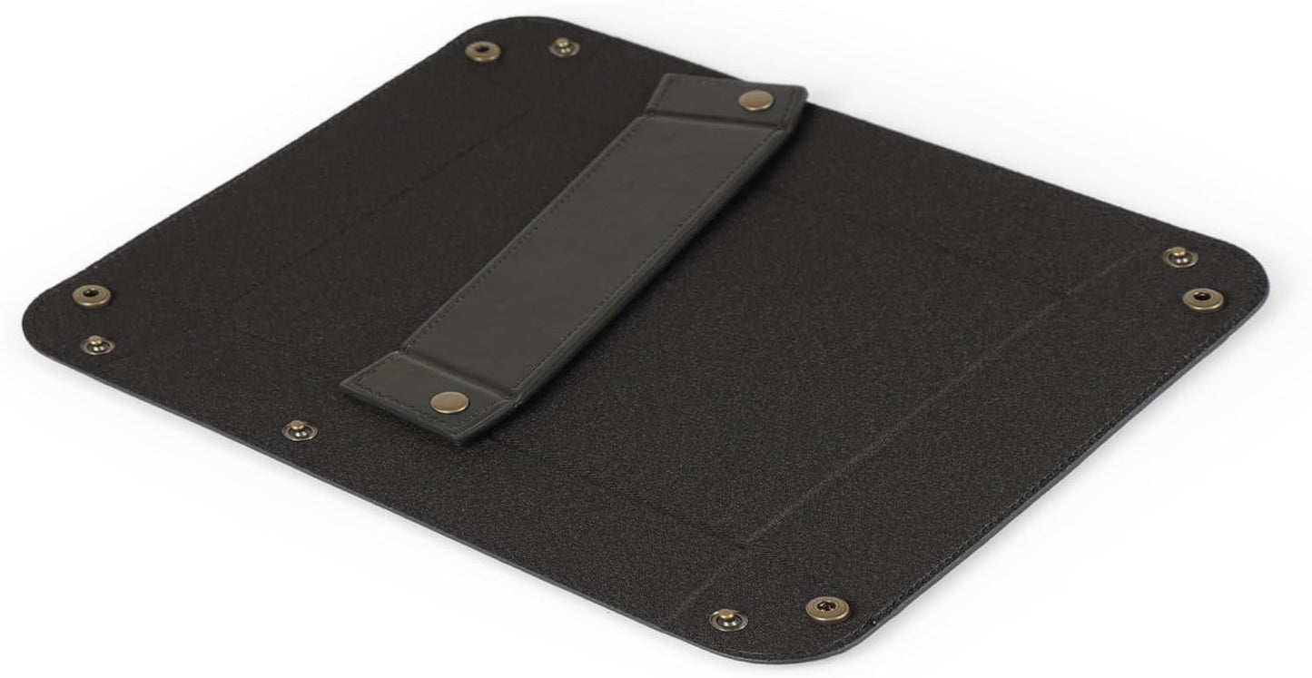 Londo Leather Tray Organizer - Practical Lightweight Water Resistant Computer Table Desk Storage Box for Wallets, Watches, Keys, Coins, Cell Phones and Office Equipment