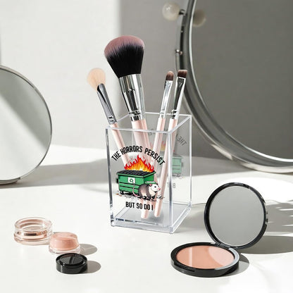 Everything is Figureoutable Acrylic Cosmetic Pencil Pen Holder Cup, Emotional Dumpster Fire Pencil Pen Holder Cup, Therapy Gifts, Mental Health Gifts for Women Colleague Boss Teacher