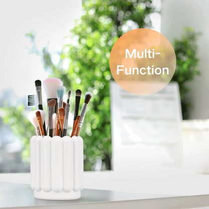 Silicone Pen Holder, Pencil Holder Cute Pens Cup for Desk for Kids Office Decor Desk Accessories Pen Pot Desk Organizer (White)