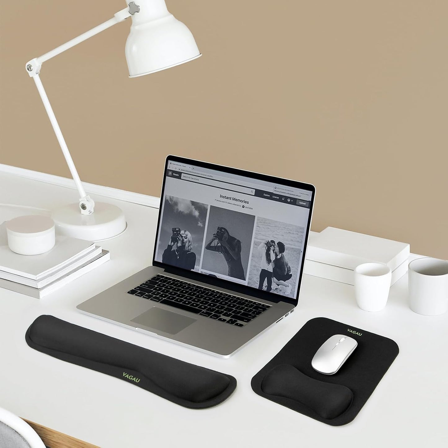 Comfy Mee Premium Memory Foam Keyboard and Mouse Wrist Rest Pads Set- for Comfortable Typing &Wrist Pain Relief (Pack of 2)