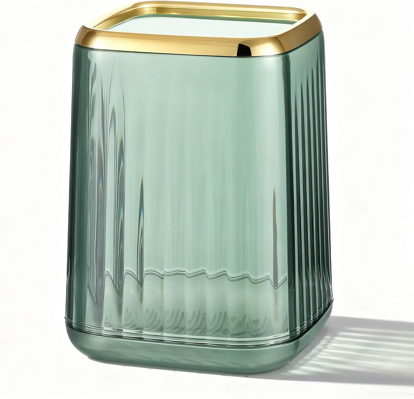 Pen Holder for Desk, Cute Pen Holder Clear Makeup Brush Holder Pencil Organizer Pencil Cup Desk Accessories for Bathroom Countertop Office Home Supplies School (Green)