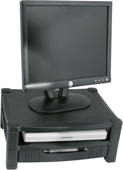 Kantek Single-Level Monitor Stand, 17" X 13.25" X 3" To 6.5", Black, Supports 50 Lbs