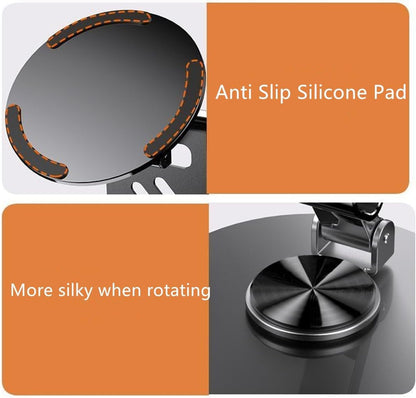 Folding Adjustable Rotating Universal Aluminum Phone Stand Grey