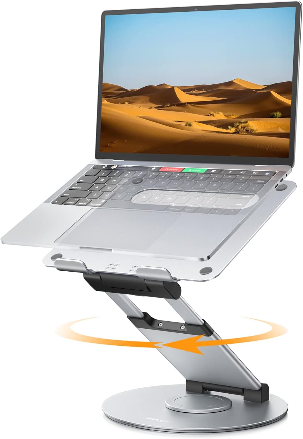 Nulaxy Telescopic 360 Rotating Laptop Stand for Desk Adjustable Height Swivel Pull Out Design Ergonomic Laptop Riser Standing Desk Converter Fits All 10-17" Laptops Computer MacBook, Gray
