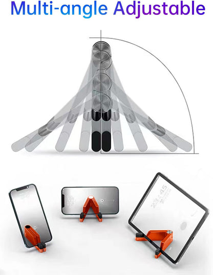 Phone Stand for Desk, Foldable Portable iPhone Stand, Cell Phone Stand Aluminum Phone Holder Cradle Dock for Desk/Travel, Desktop Phone Holder Compatible with iPhone 17 Pro Max 16 15 14 Galaxy S24 S23