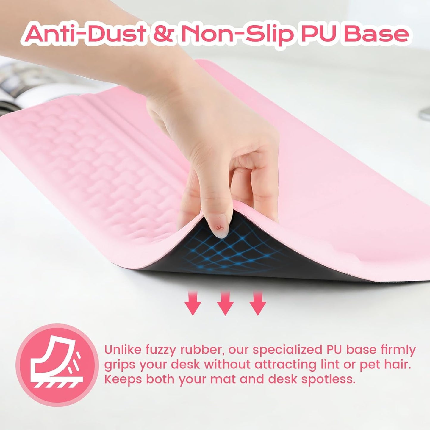 Keyboard Wrist Rest with Ergonomic Height - Computer Keyboard Stand & Soft Cushioned Pad for Wrist Pain Relief - Non-Slip Typing Support for Office, Gaming & Home (Black)