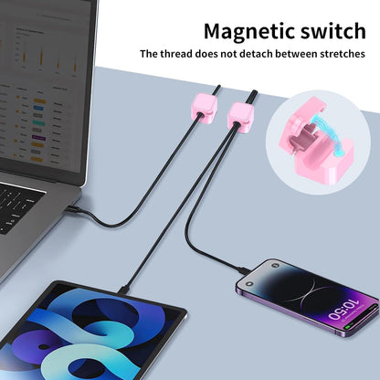 6-Pack Magnetic Cable Clips Cord Organizer, Adjustable Cable Holder Clips with Strong Adhesive for Desk, Wall, Car, Nightstand – Wire Organizer Cable Management for Home Office Phone Accessories(Pink)
