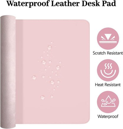 Green Desk Pad and Keyboard Wrist Rest, 3in1 Mousepad + Keyboard Wrist Rest+Mouse Wrist Rest for Home Office Table Computer Cover. (31.5×15.7,Green)