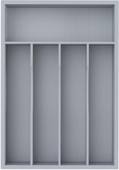 Small Silverware Organizer, Bamboo Kitchen Drawer Organizer, Utensil Holder, Cutlery Tray & Spoon Flatware Storage with Grooved Drawer Dividers (6.7''W x 12''D)