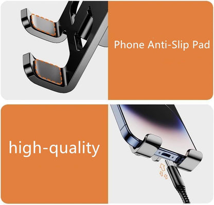 Folding Adjustable Rotating Universal Aluminum Phone Stand Grey