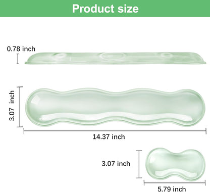 MOSISO Gel Keyboard Wrist Rest&Wrist Support for Mouse, Ergonomic Wrist Pad Soft Cooling Gel Pain Relief Easy Typing Pad Non-Slip Computer Laptop Wave Shaped Home/Office Wrist Cushion, Transparent