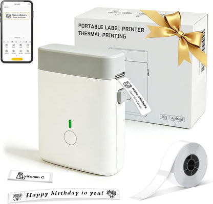 ORGBRO Label Maker Machine with Tape, X1 Portable Bluetooth Mini Label Printer, Support Pre-Cut & Continuous Label, Wireless Small Label Makers with Versatile App for School Home Office Organization