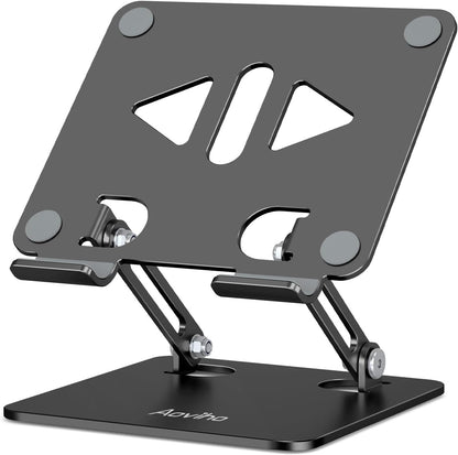 Aoviho Tablet Stand Holder for Desk, Adjustable Desktop Tablet Holder, Foldable Aluminum Tablet Mount for iPad pro 12.9, iPad Air Mini, Samsung Galaxy Tabs Z Fold Kindle Fire 4-12 inch Purple