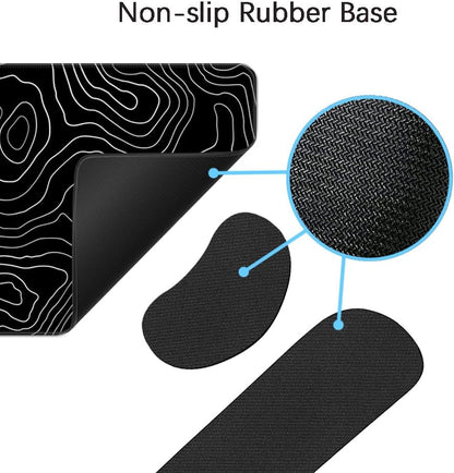 MIBITRI Keyboard Mouse Pad Set, Extended Gaming Mouse Pad+Ergonomics Keyboard Wrist Rest Support, Memory Foam, Easy Typing Pain Relief, 4Pcs XXL Ultra Thick Desk Mat, Enchanted Bookshelf