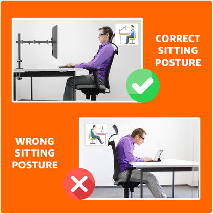 Amazon Basics Single Computer Monitor Stand with Cable Management, Height Adjustable VESA Desk Arm Mount, Fully Adjustable Tilt and Rotation, Steel, Black, Fits 13-30" Screens