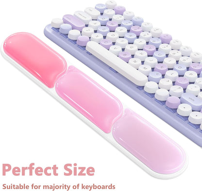 AKIT Ergonomic Mouse Pad with Wrist Rest& Keyboard Wrist Rest, Wrist Rest for Computer Keyboard, Pain Relief, Non-Slip Gel Base, Mousepad Wrist Support for Gaming, Office, Waterdrop Shaped Pink