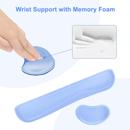 MOSISO Keyboard Mouse Pad Set, Gaming Mouse Pad&Keyboard Wrist Rest&Wrist Rest, Ergonomic Wristrests with Memory Foam Home Office Easy Typing Cushion Non-Slip Mousepad, Purple