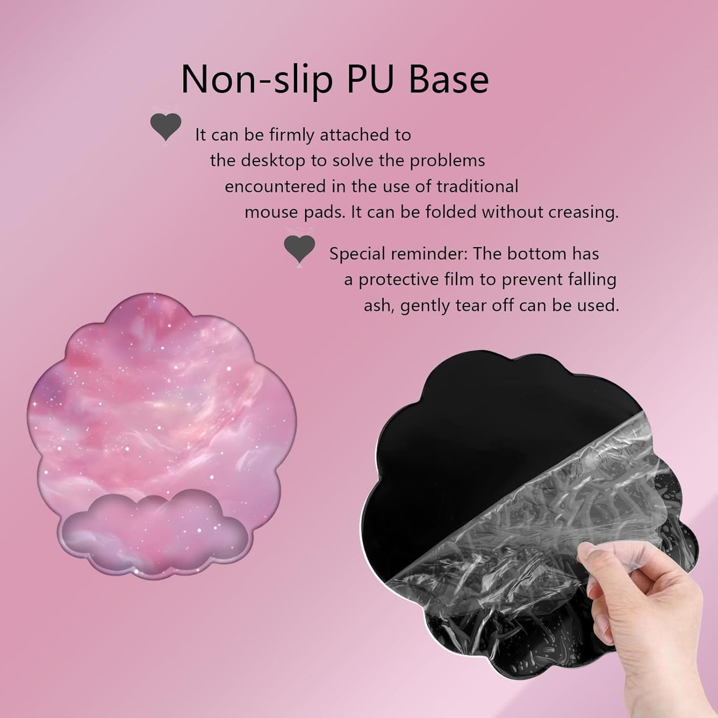 Cloud Wrist Rest Keyboard Pink Mouse Pad Set with Wrist Rest Ergonomic Wrist Pad Memory Foam Non-Slip Base Cute Gradient Wrist Support for Computer Laptop Gaming Home Office Relief Typing Pain