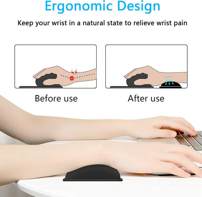 Dapesuom Keyboard Wrist Rest Set, Cute PU Leather Wrist Cushion for Computer Keyboard and Mousepad, Memory Foam Mouse Pad Rests Support with Non-Slip Base for Typing Pain Relief Laptop, Colonial White