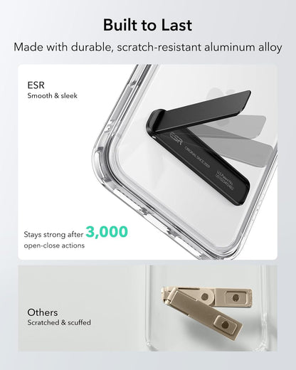 ESR Boost Phone Kickstand, Vertical and Horizontal Stand, Adjustable Angle, Compatible with iPhone Air 17 Pro Max, iPhone 17e/16/15/14/13/12, Samsung Galaxy S26/S25/S24/S23 Series, Google, Black