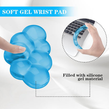 Gel Cloud Keyboard and Mouse Wrist Rest, Cute Wrist Support and Arm Support Keyboard Rest for Keyboard and Mouse Typing Pain Relief，Suitable for Office/Computer/Laptop/Gaming (Pink)