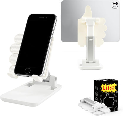 Mother's Day Foldable Cell Phone Stand Non-Slip,Thumbs Up Adjustable Phone Holder with Silicone，Portable Phone Stand for Desktop Compatible with All Mobile Phones (Pink)
