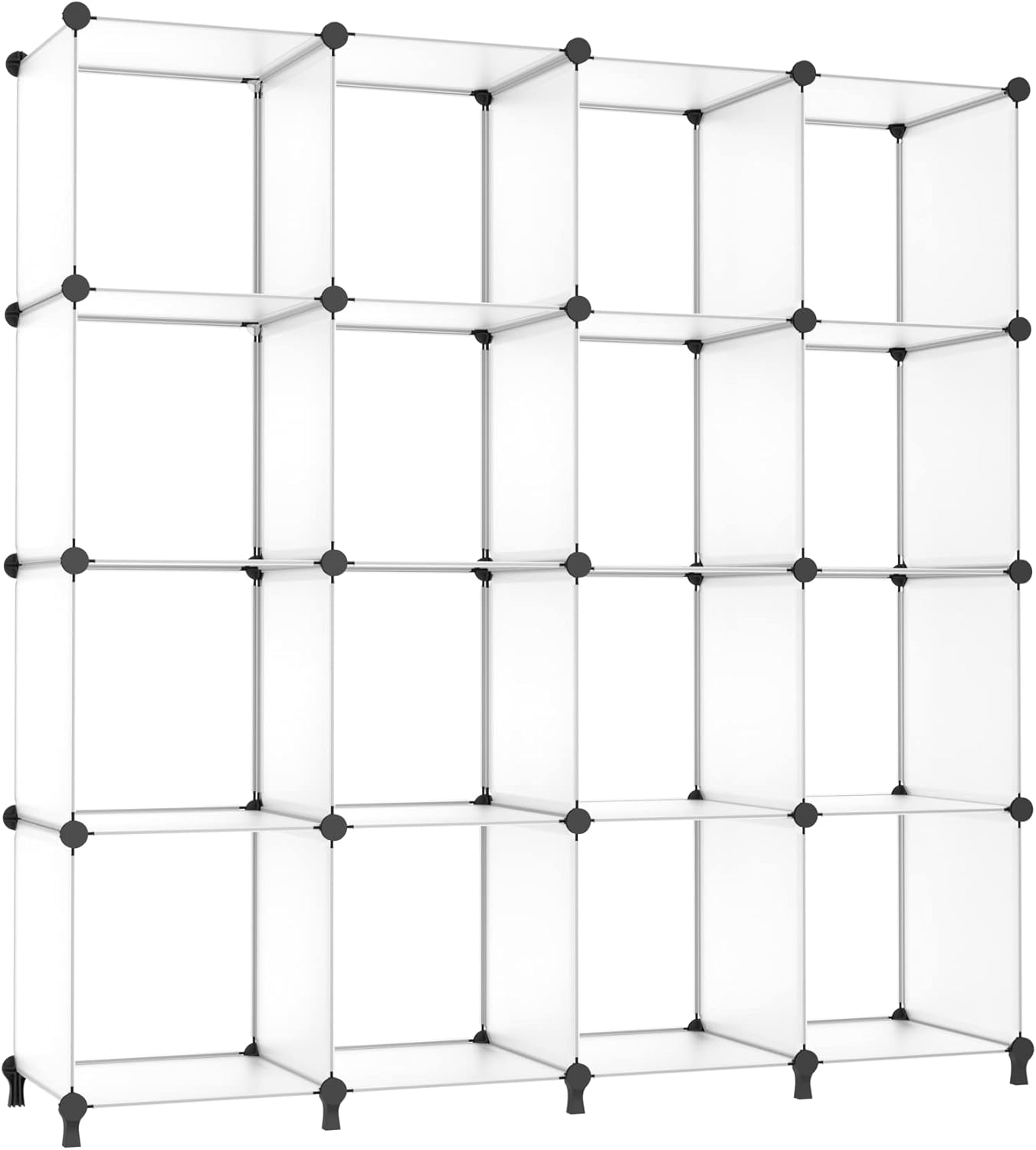 AWTATOS Cube Storage Organizer, 16 Cube Closet Organizer, Stackable Storage Cube Shelves, DIY Portable Closet Clothes Organizer Shelving for Bedroom, Closet, Wardrobe, Bathroom, White