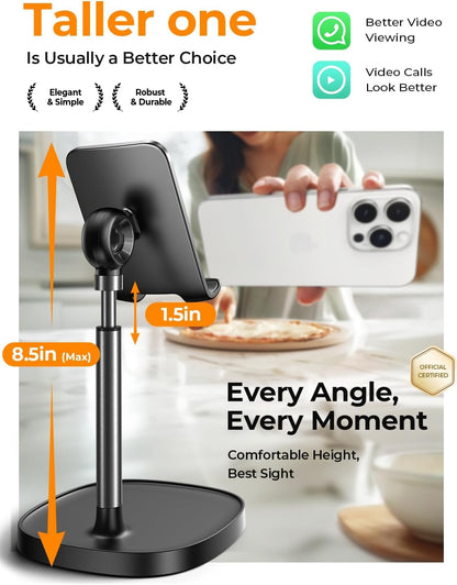 LISEN Cell Phone Stand Phone Holder for Desk Office Decor, Office Desk Accessories Women PC Gaming Essentials iPhone Stand Gadgets Men Gifts for Mom Fit OtterBox Case Switch iPad Air Tablet 4-10 in