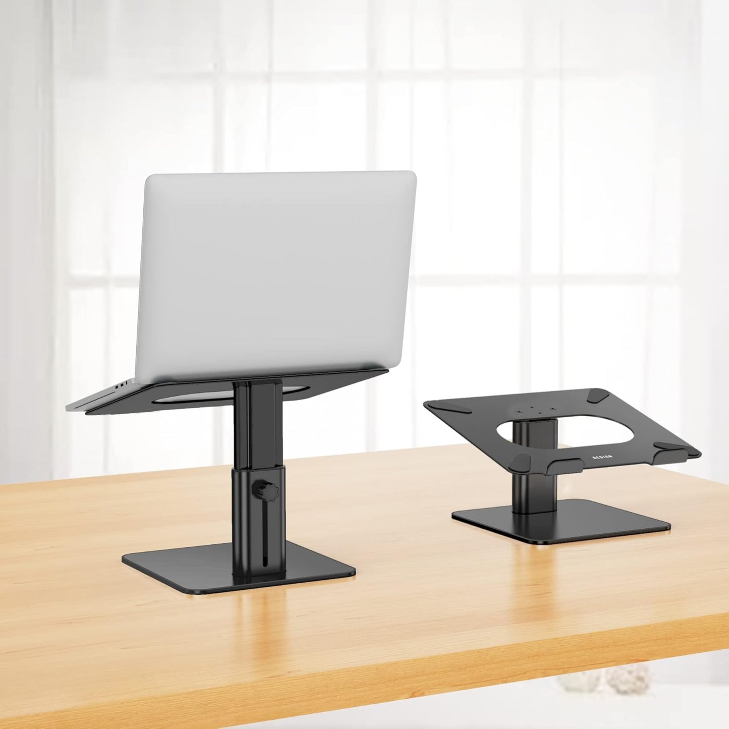 BESIGN LSX6 Computer Holder Stand, Ergonomic Adjustable Notebook Riser for Standing Work, Compatible with Air, Pro, Dell, HP, Lenovo More 10-14" Laptops, Black