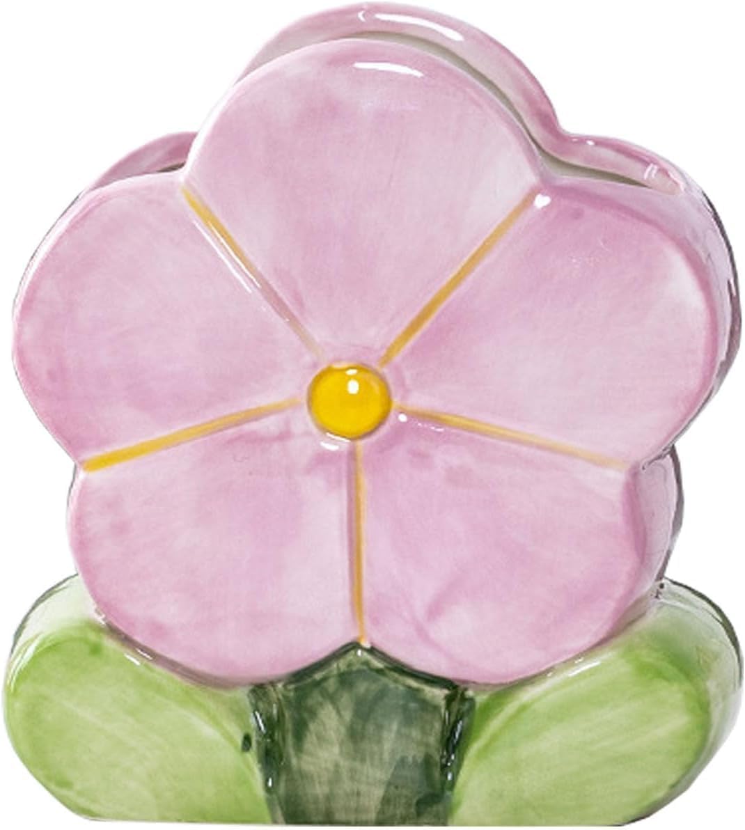 1 PC Flower Makeup Storage Box Ceramic Blossom Five Petals Pen Holder Pen Holder Desktop Storage Box (Blue)