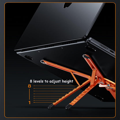 Laptop Stand for Desk, Adjustable Aluminum Alloy Magnetic Foldable Phone Stand, 8 Level Height Adjustable Laptop Stand, 3 in 1 Computer Riser for Phone, Tablet and Laptop