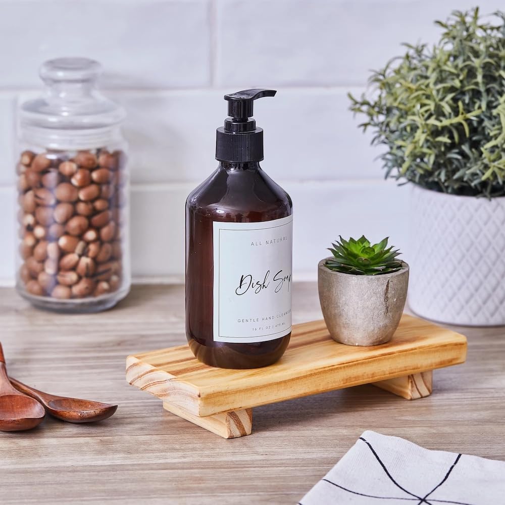 Wood Risers for Desk Organizer, Tray For Bathroom, Riser for kitchen counter, Wood Stand For Kitchen Counter, Perfume Organizer Plant Stand (Natural, 9 x 4 Inches)