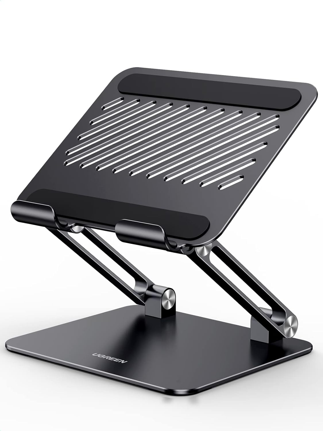 UGREEN Tablet Stand Holder for Desk Dual Rod Support Aluminum Tablet Holder Adjustable Multi-Angle Home Office Accessories Compatible with iPad Pro 13 12 11 10.5 Air Mini 5 4 3 2 Phone E-Reader Silver