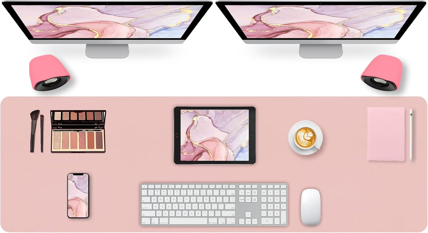 Mouse Pad and Keyboard Wrist Rest, 3-in-1 Large Keyboard and Mouse Pad Set, Ergonomic Wrist Rest for Computer Keyboards, Non-Slip Desk Mat Protector for Women (Purple Pink, 31.5" X 15.7")