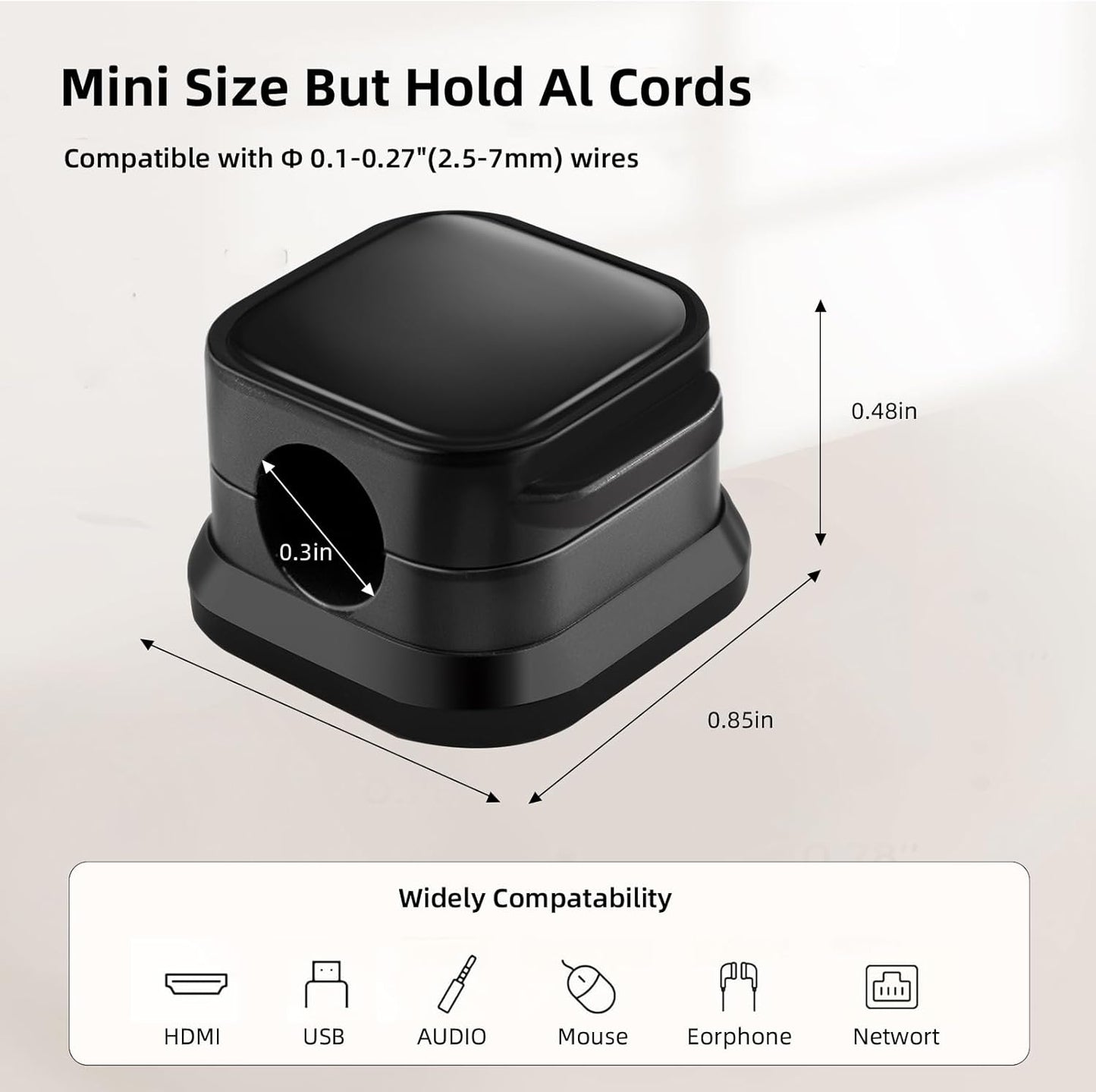 6Pcs Magnetic Cable Clips, Cable Management, Office Desk Accessories, Cord Organizer, Cable Smooth Adjustable,for Desk, Wall, Car, Motorcycle,Home Office, Phone Cable Management (Black)