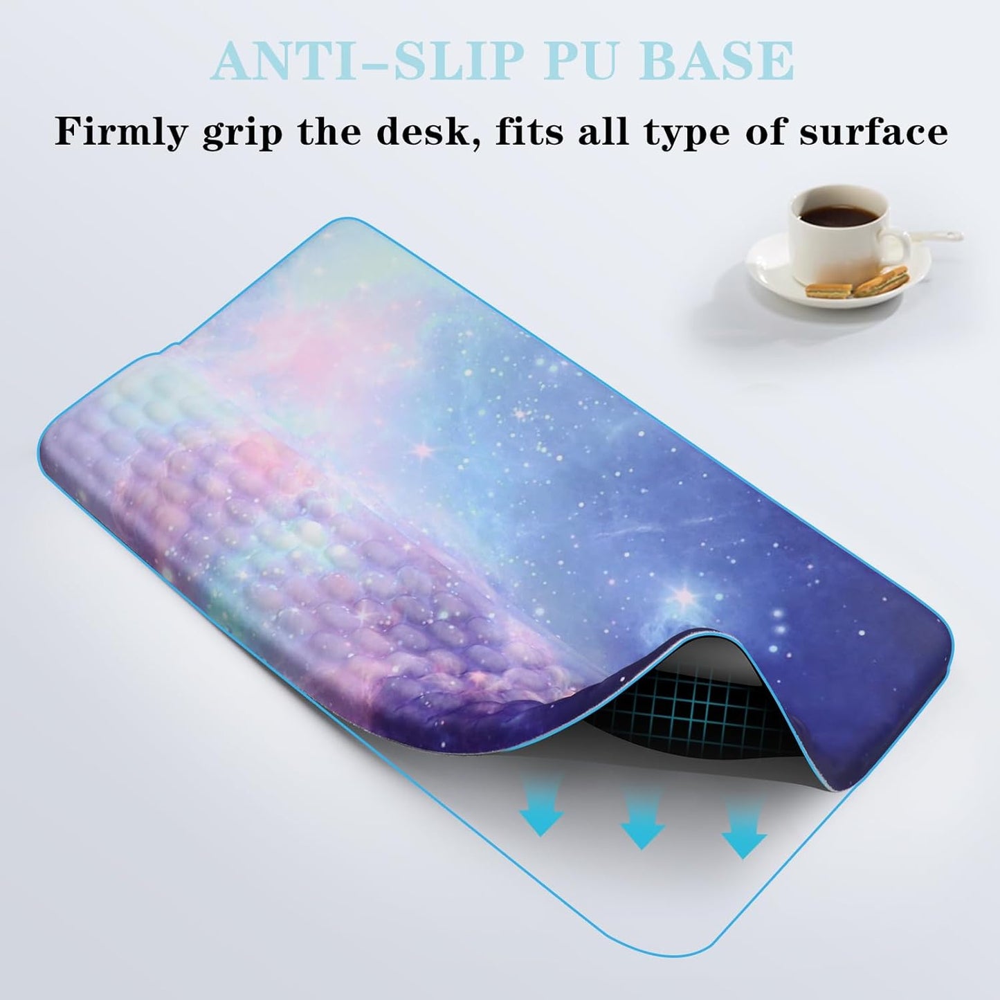 Computer Keyboard Stand Pad with Wrist Rest, Ergonomic Comfy Tilted Keyboard Stand Riser Holder Pad for Office Home (Black)
