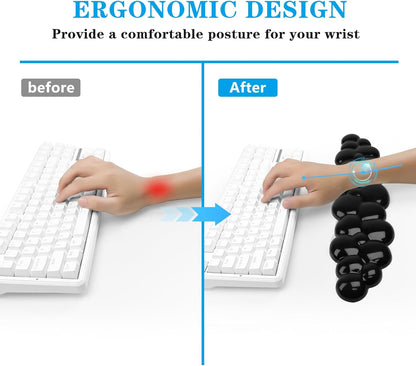 Gel Cloud Keyboard and Mouse Wrist Rest, Cute Wrist Support and Arm Support Keyboard Rest for Keyboard and Mouse Typing Pain Relief，Suitable for Office/Computer/Laptop/Gaming (Pink)