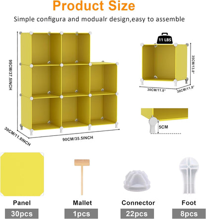 AWTATOS Cube Storage Organizer, 16 Cube Closet Organizer, Stackable Storage Cube Shelves, DIY Portable Closet Clothes Organizer Shelving for Bedroom, Closet, Wardrobe, Bathroom, White