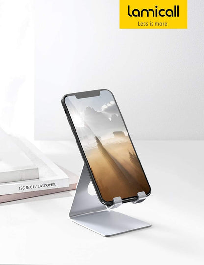 Lamicall Cell Phone Stand, Phone Dock: Cradle, Holder, Stand for Office Desk - Black