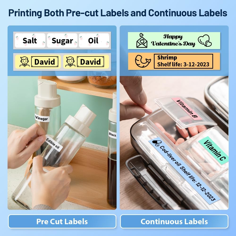 Phomemo Label Maker, D30 Portable Bluetooth Label Maker Machine with Tape, Small Mini Label Printer, Multiple Templates Fonts Icon Labeler for Home, School, Office