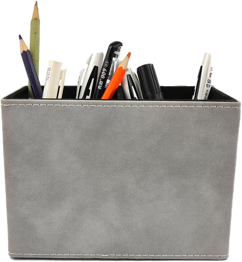 Pen Holder for Desk Pencil Organizer Cute Cup Holders Aesthetic (Black, 3.94" x3.15" x3.15")