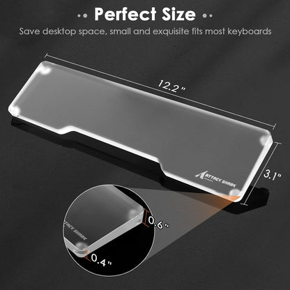 Acrylic Gaming Keyboard Wrist Rest Pad,Clear Wrist Rest for Computer Keyboard,Office,PC Gaming,Laptop,Mac,Comfortable,Lightweight,Ergonomic for Easy Typing Pain Relief-Length 12.2 inch