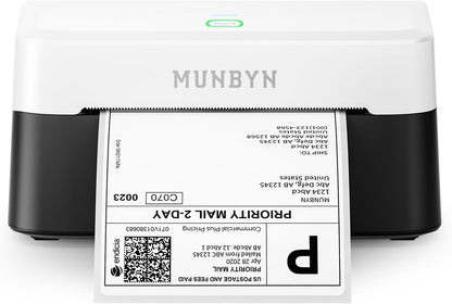 MUNBYN Bluetooth Thermal Label Printer RW403B, Wireless 4x6 Shipping Label Printer for Small Business, Compatible with Android, iPhone, Windows, Mac, Chromebook, Print Width 1.57"-4.25" (Grey)