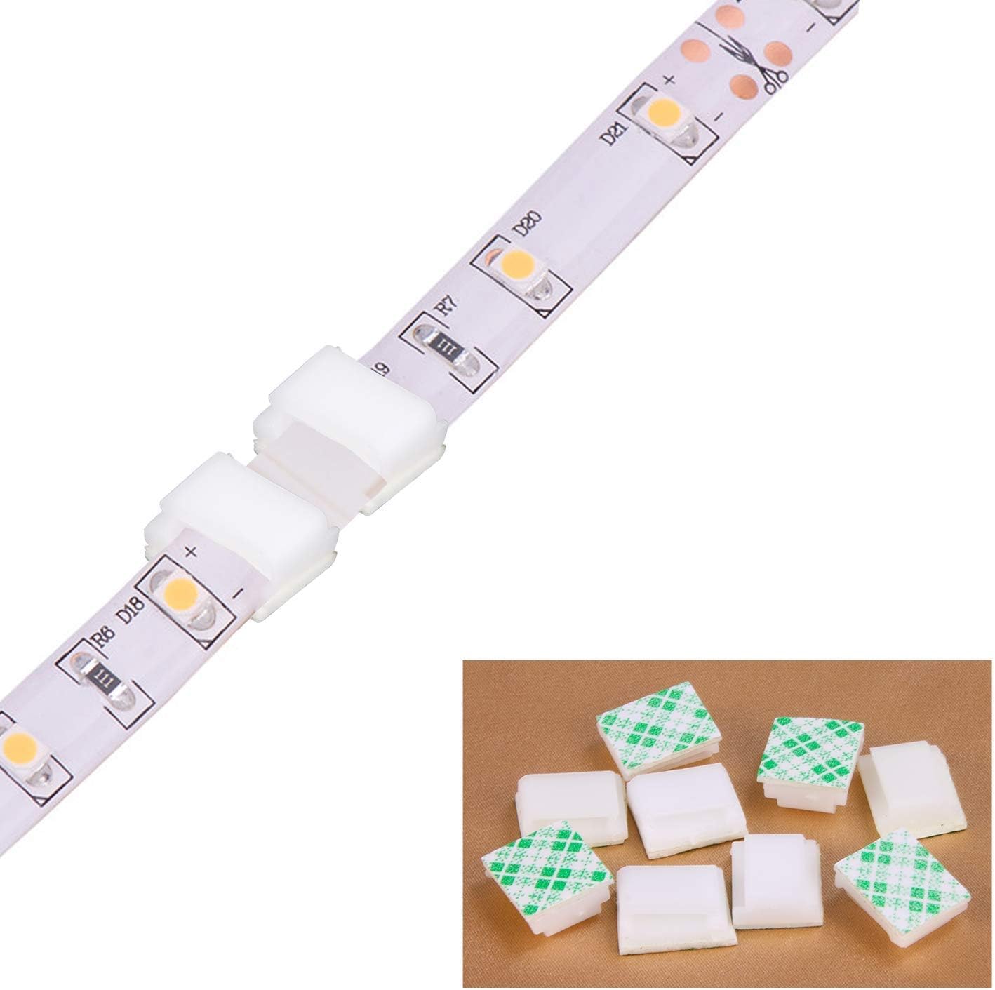 PETKNOWS 80 PCS Adhesive Cable Clips Christmas Clear Light Strip Mounting Clips Led Light Wire Holder Cable Clamp Organizer for Desk Outdoor Wall Cable