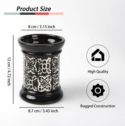 Ceramic Cactus Pen Holder, Cactus Decor Cute Pencil Holder, Makeup Brush Holder for Home, Office Desk Accessories(Dark Green)